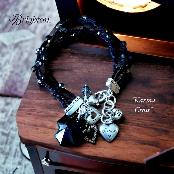 Brighton Jewelry Brighton Karma Cross Swarovski Charm Bracelet